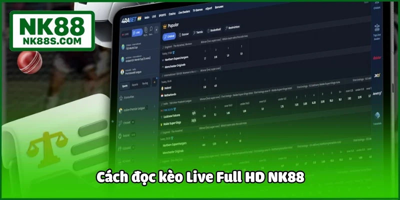 Cách đọc kèo Live Full HD NK88
